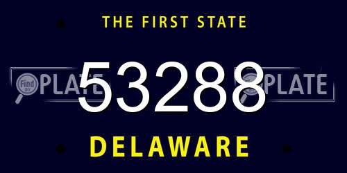 53288 Delaware License Plate