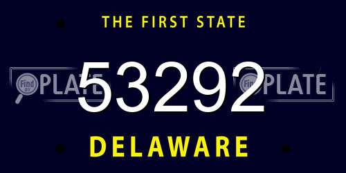 53292 Delaware License Plate