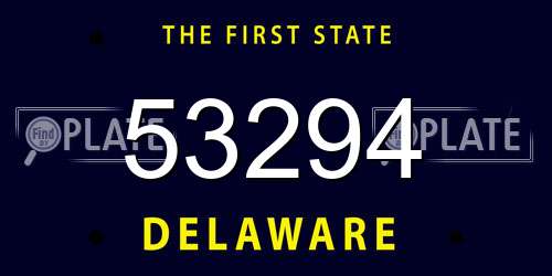 53294 Delaware License Plate