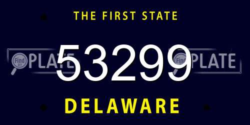 53299 Delaware License Plate