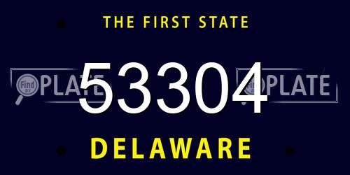 53304 Delaware License Plate