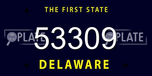 53309 Delaware License Plate