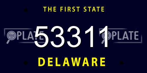 53311 Delaware License Plate