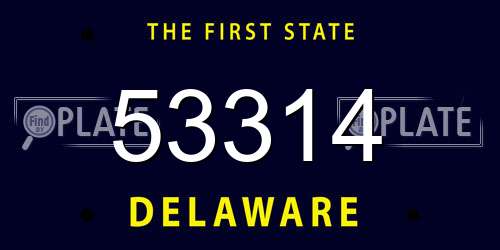 53314 Delaware License Plate