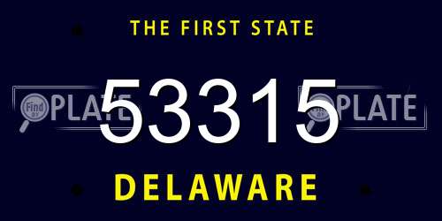 53315 Delaware License Plate