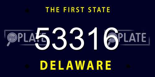 53316 Delaware License Plate