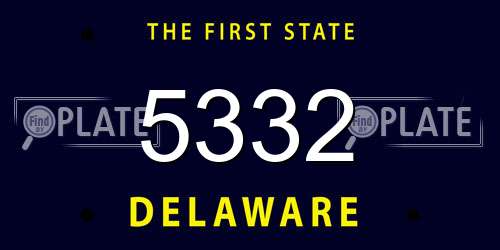5332 Delaware License Plate
