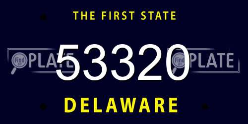 53320 Delaware License Plate
