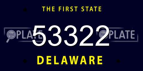 53322 Delaware License Plate