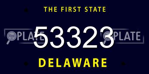 53323 Delaware License Plate