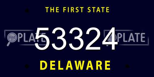 53324 Delaware License Plate