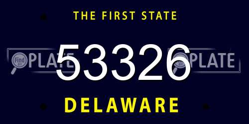 53326 Delaware License Plate