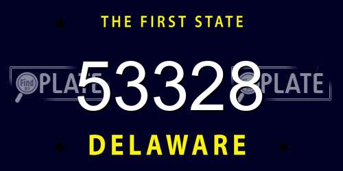 53328 Delaware License Plate