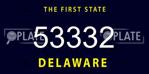 53332 Delaware License Plate