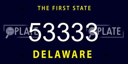 53333 Delaware License Plate