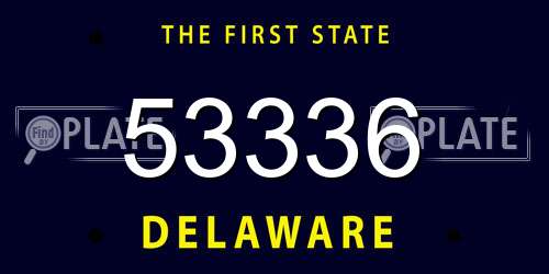 53336 Delaware License Plate