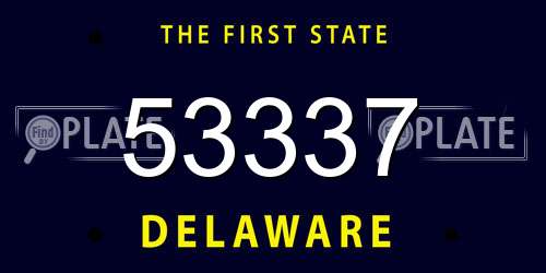 53337 Delaware License Plate