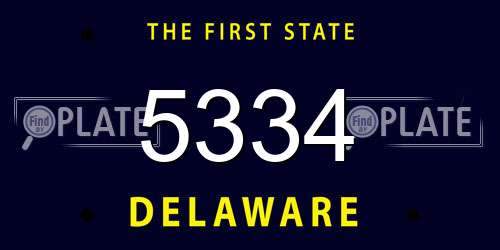 5334 Delaware License Plate