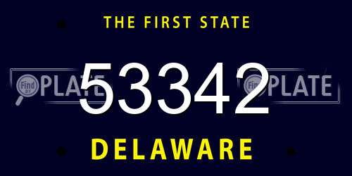 53342 Delaware License Plate