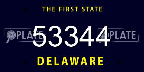 53344 Delaware License Plate