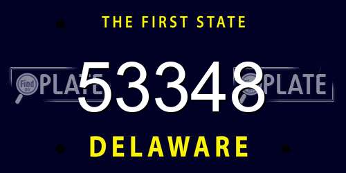 53348 Delaware License Plate