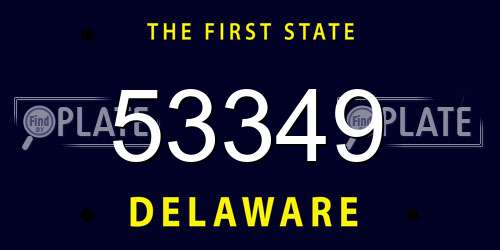53349 Delaware License Plate
