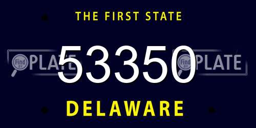 53350 Delaware License Plate