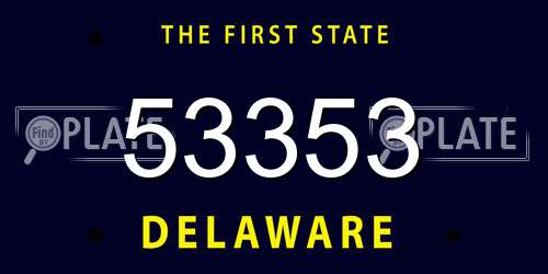 53353 Delaware License Plate