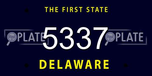 5337 Delaware License Plate