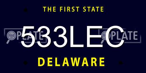 533LEC Delaware License Plate