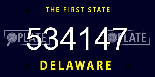534147 Delaware License Plate