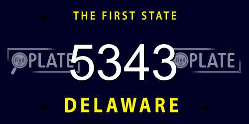 5343 Delaware License Plate