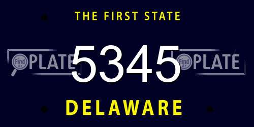 5345 Delaware License Plate