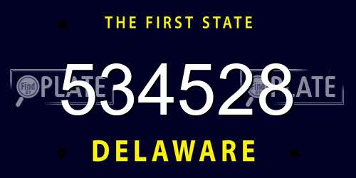 534528 Delaware License Plate