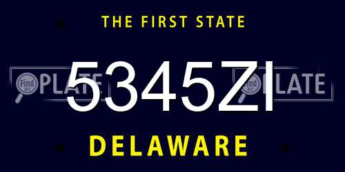 5345ZI Delaware License Plate