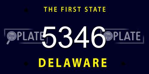 5346 Delaware License Plate