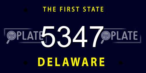 5347 Delaware License Plate