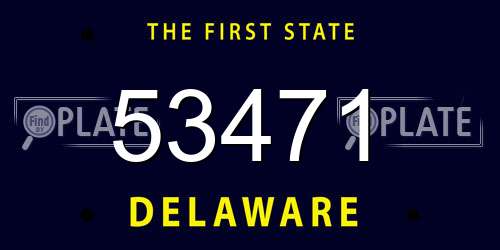 53471 Delaware License Plate