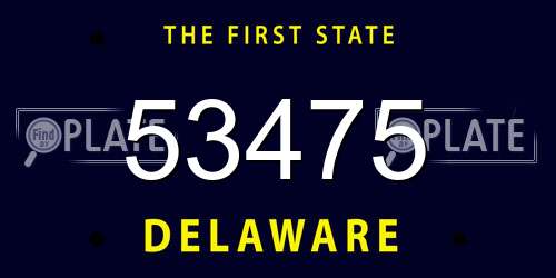 53475 Delaware License Plate