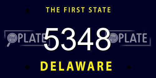 5348 Delaware License Plate
