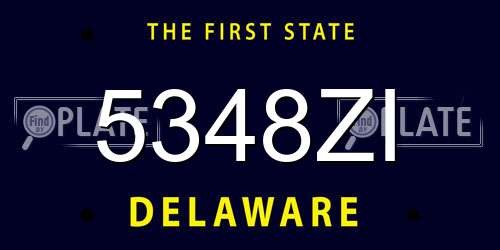 5348ZI Delaware License Plate