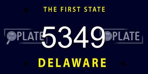 5349 Delaware License Plate