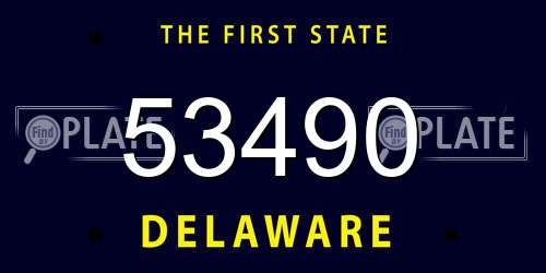 53490 Delaware License Plate