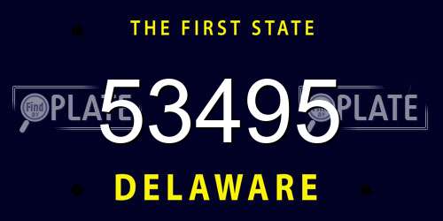 53495 Delaware License Plate