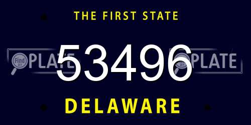 53496 Delaware License Plate