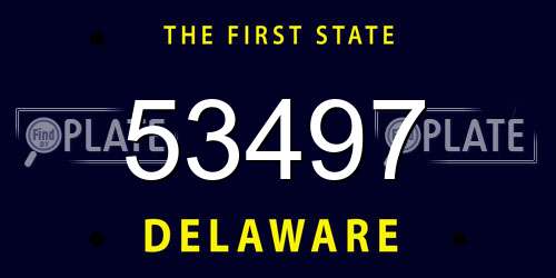 53497 Delaware License Plate