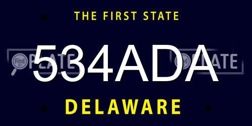 534ADA Delaware License Plate