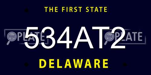 534AT2 Delaware License Plate