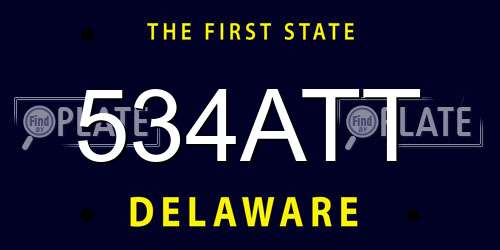 534ATT Delaware License Plate