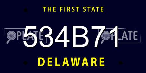 534B71 Delaware License Plate